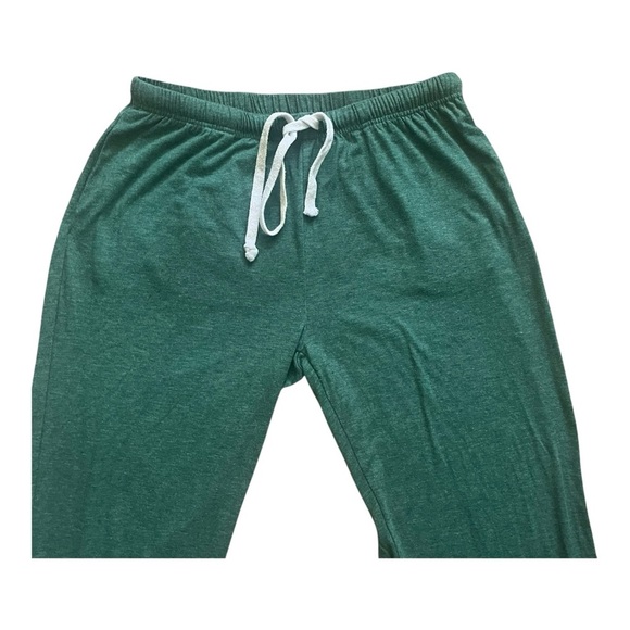 Women L green casual launch pants elastic waist drawstring straight leg - Picture 2 of 12